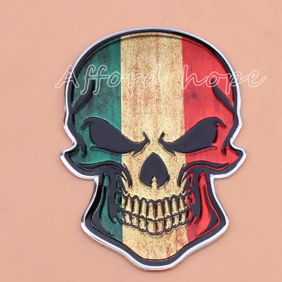 Автомобильный Стайлинг Алюминиевый автомобильный мотоцикл Череп итальянский