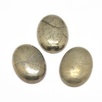 20pcs oval natural pyrite cabochons for jewelry making diy 18x13x6mm