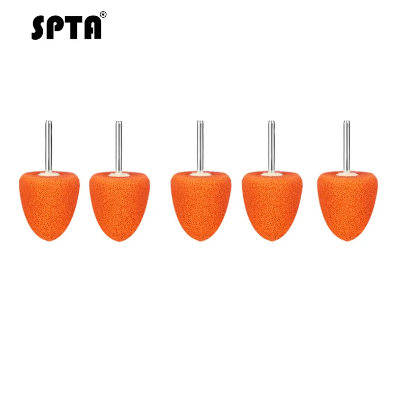 SPTA 77 шт. мини-губка для полировки деталей Автомобильная полировальная подушка набор гибких валов для вращающихся инструментов полировальная машина полировальная Буффи - Цвет: 5Pcs Orang Head-Soft