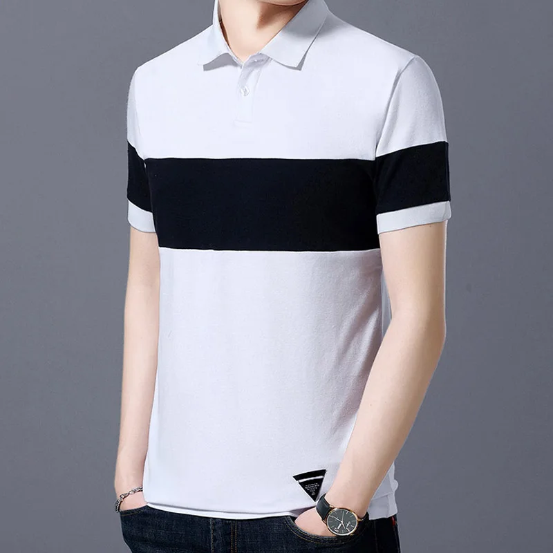 

Men clothes new Polo men Striped Classical causal polos dress Summer New Polo Shirt Men Business Casual Polos Homme Short Sleeve