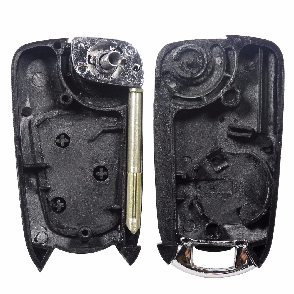 

jingyuqin Remote Flip Auto Car Key Shell Blanks Key Case Cover Fob Refit For Ford Focus Mondeo KA Uncut Key Blade 3 Buttons