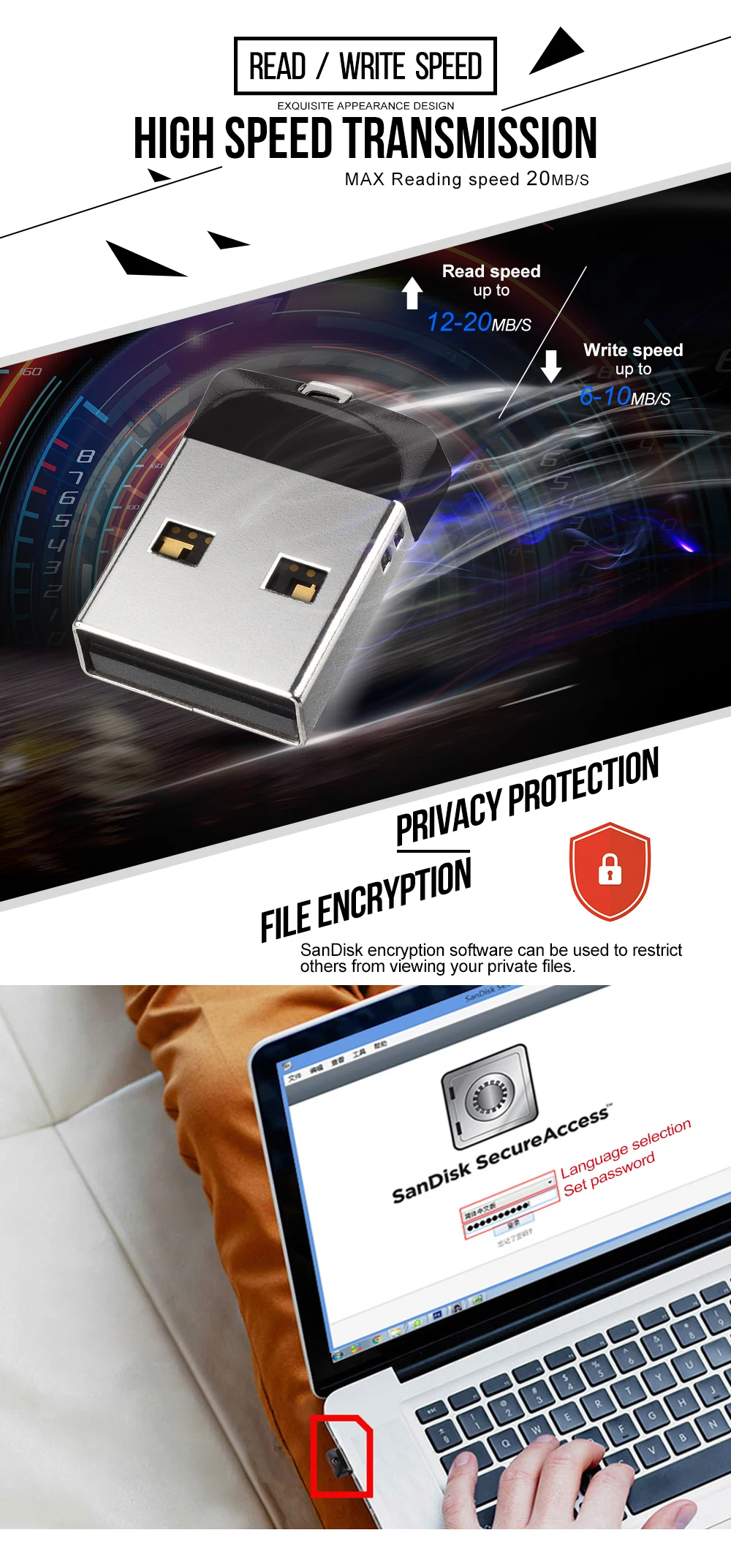 SanDisk Cruzer Fit USB флеш-накопитель SD CZ33 64 ГБ 32 ГБ 16 ГБ 8 ГБ Мини-накопитель USB 2,0 Поддержка официальной проверки
