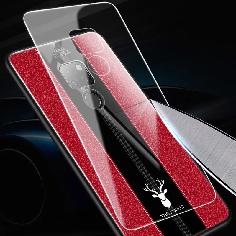 Для huawei mate 20 Pro Чехол с кожаной текстурой для X Porsche дизайн стеклянная крышка RS |