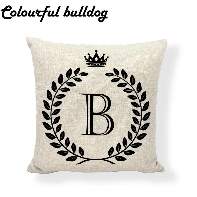 Дешевая оригинальная декоративная подушка 26 букв Европа 45*45 см|cushion cover|alphabet