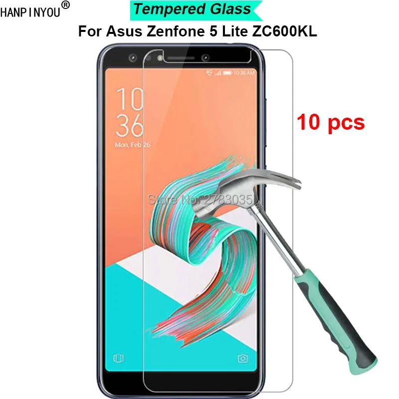 

10 шт./лот для Asus Zenfone 5 Lite ZC600KL 6,0 дюйма твердость 9H 2.5D ультратонкая закаленная стеклянная пленка защита для экрана