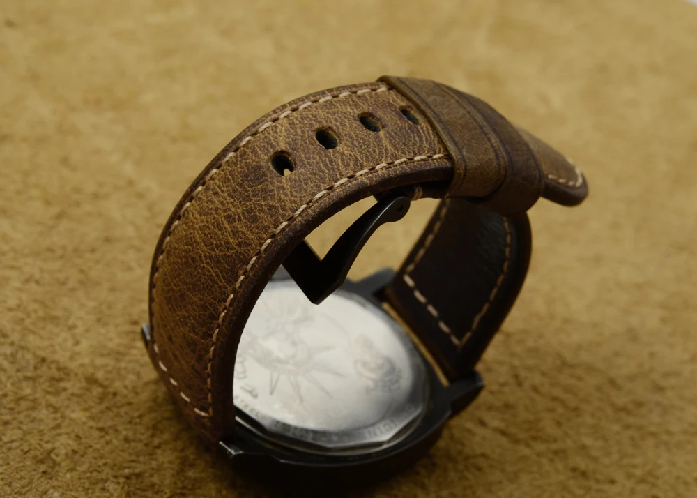 IStrap Panerai ремешок для часов 24 мм 22 мм | Италия Винтаж Натуральная кожа Panerai ремешок с пряжкой из нержавеющей стали Panerai браслет