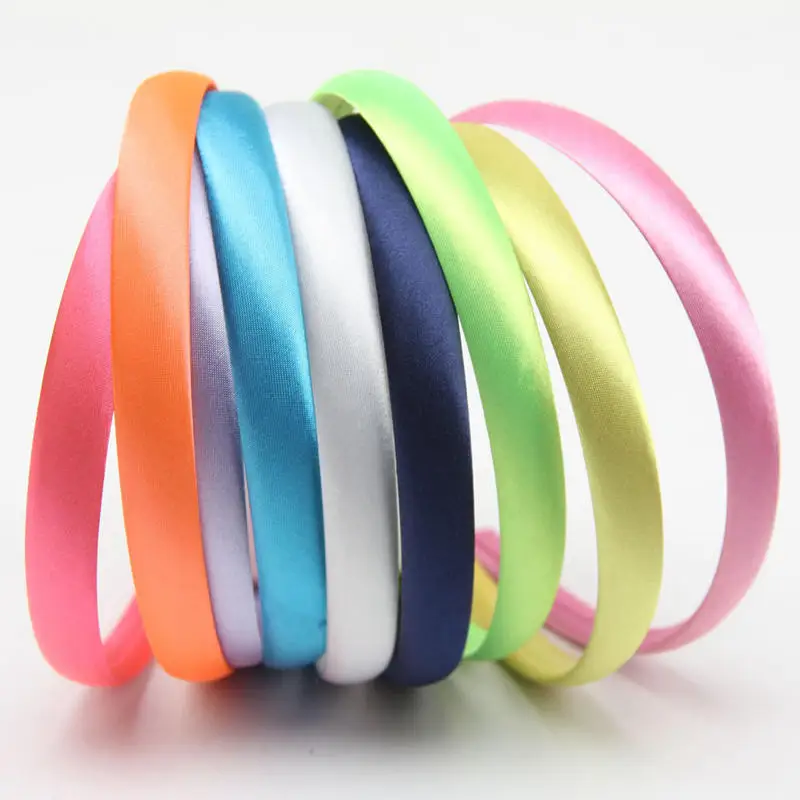 10pcs/lot -15mm children and Teen Satin Covered hairbands Fashion Baby Alice Headband 17 Different Colors girls hair assessories | Детская