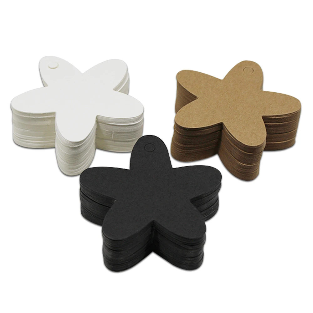 6*6 см 100 шт./лот в форме цветка крафт бумага вечерние свадебные пустые карты