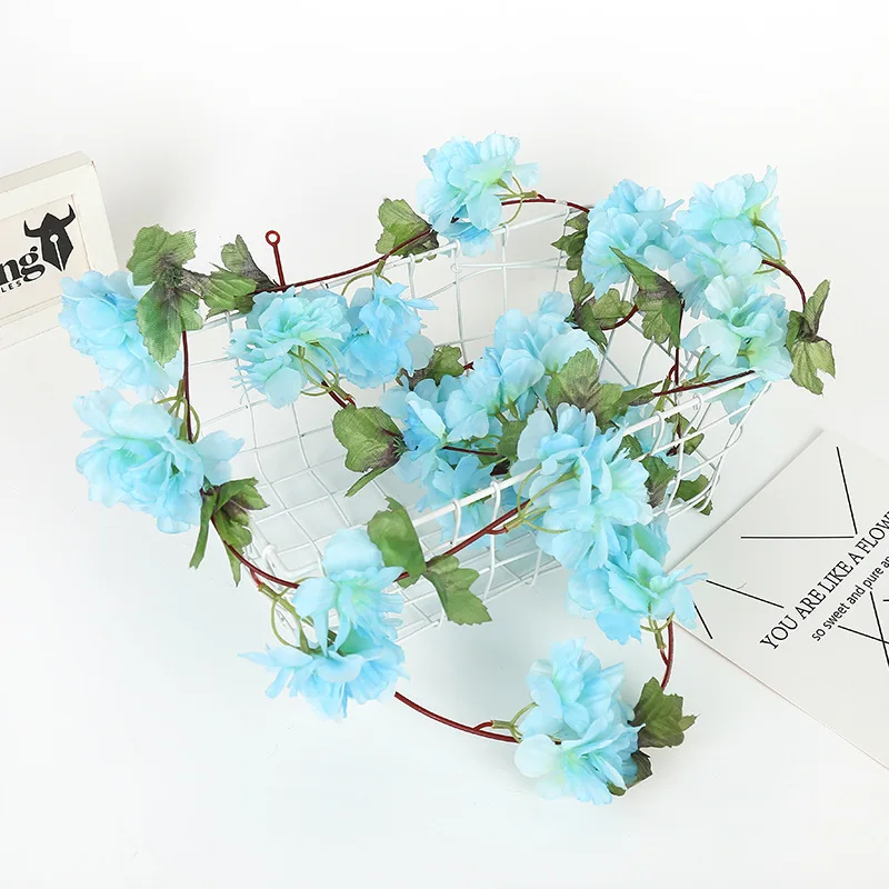 Искусственные цветы вишня лоза Шелковый ротанг свадебное украшение стол День