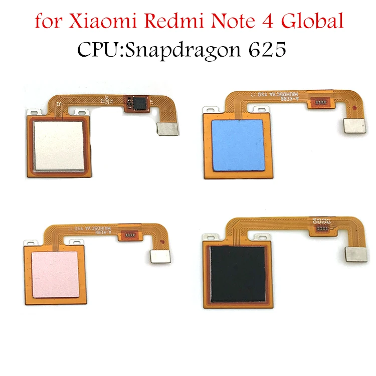 Сканер отпечатков пальцев для Xiaomi Redmi Note 4 Global гибкий кабель домашней кнопки