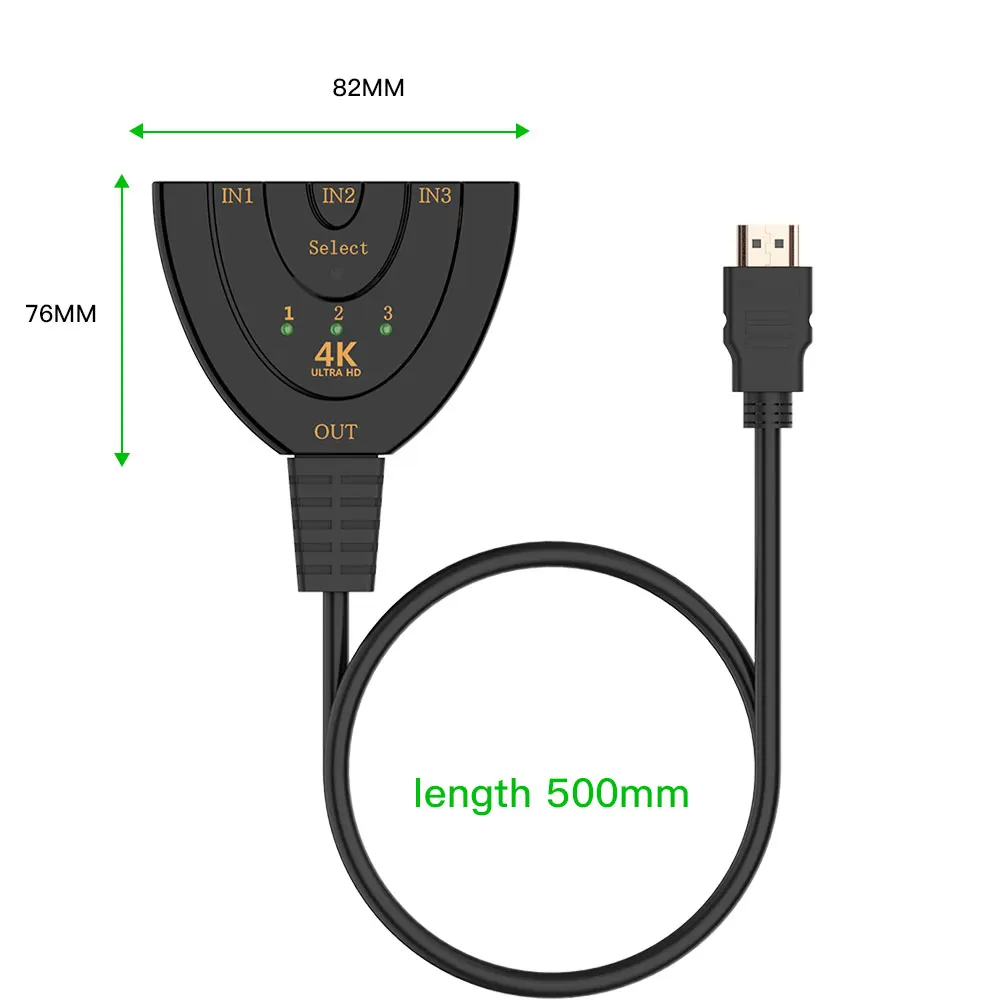 3 порта 4K HDMI сплиттер переключатель 3в1 hdmi адаптер 1080P коммутатор для HDTV DVD Xbox PS3 PS4 ноутбука и ПК