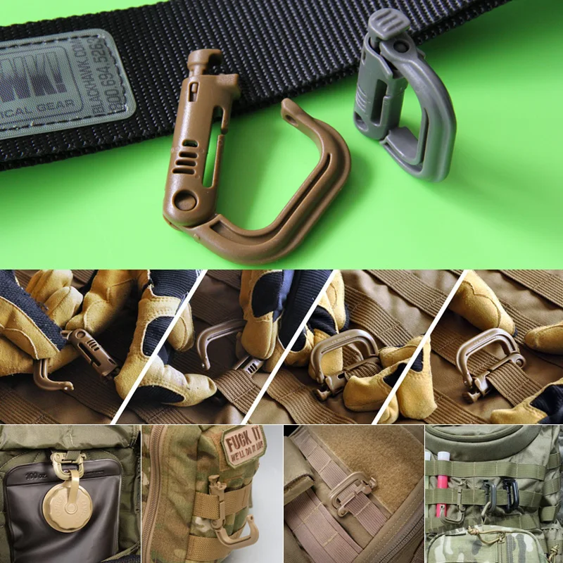 2 шт./лот военный карабин с D-образным кольцом для жилета рюкзака застежка наборы