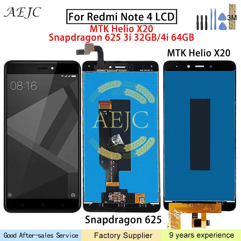 5 &quotдля Xiaomi Redmi Note 4 Snapdragon 625 MTK Helio X20 ЖК дисплей кодирующий преобразователь