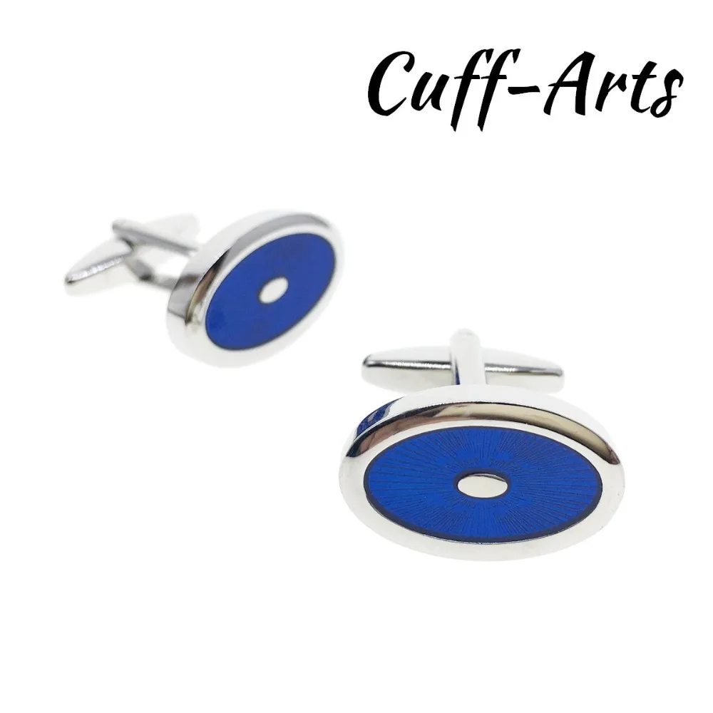 Cufflinks for Mens Oval Blue Shirt Cuff links Gifts Men Gemelos Les Boutons De Manchette by Cuffarts C20171 | Украшения и