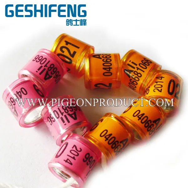 Персонализированное алюминиевое и пластиковое кольцо для птиц голубиных гонок