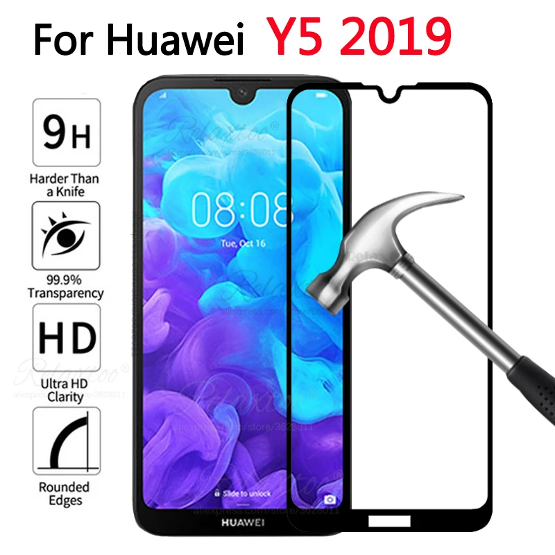 Закаленное стекло для Huawei Y5 2019 Защитное экрана AMN LX1 Y 5 Y52019 защитная