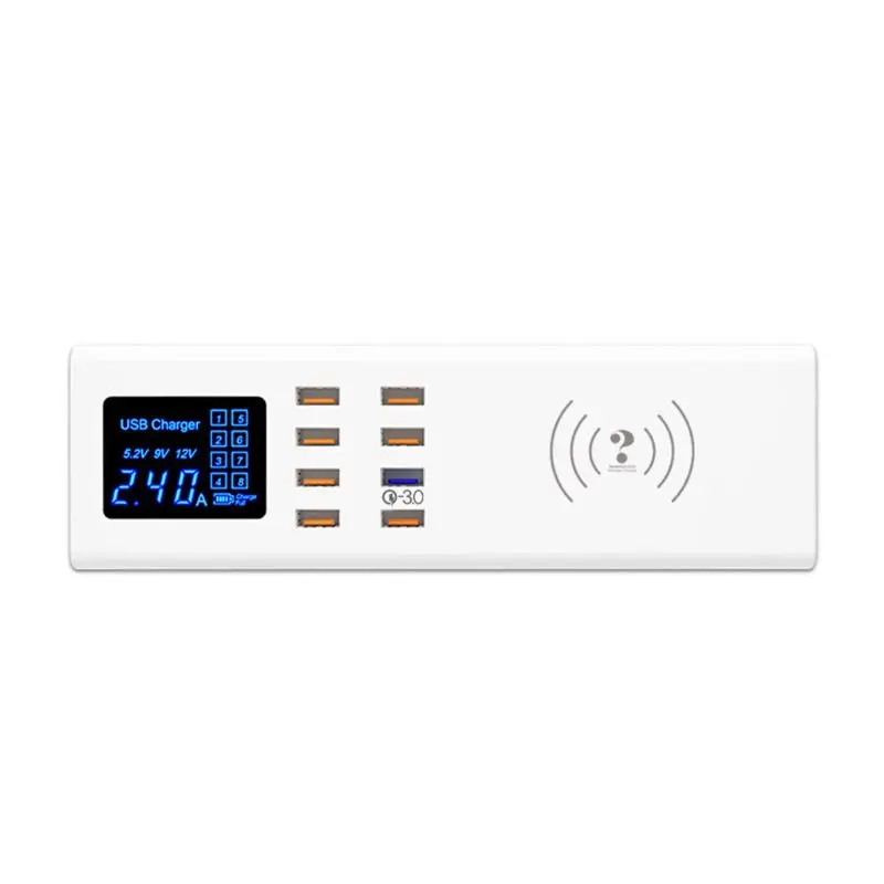 QI Беспроводное зарядное устройство Quick Charge 3 0 Смарт USB концентратор светодиодный