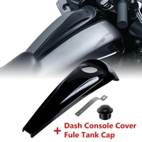 motorcycle vivid black smooth dash fuel console gas tank cap cover for harley touring electra glide 2008 2018 2017 2016 2015