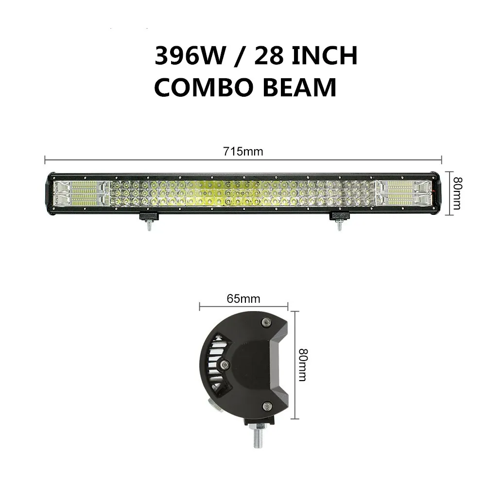 396W 28inch Combo 4, 5, 7, 8, 15 20 23 28 33 дюйма внедорожный светодиодный светильник баров комбо балка светодиодный автомобиль Подсветка для грузовиков, внедорожников, квадроциклов, наводненных грузовых автомобилей 4x4 4WD 12V 24V - Цвет: 396W 28inch Combo