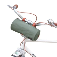 tourbon retro canvas handlebar bag top tube bag waxed waterproof bicycle basket storage green bike accessories