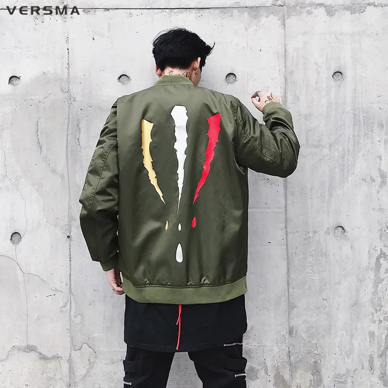 VERSMA 2018 осень в Корейском стиле Harajuku ветровка Для Мужчин Армия Пилот куртка хип