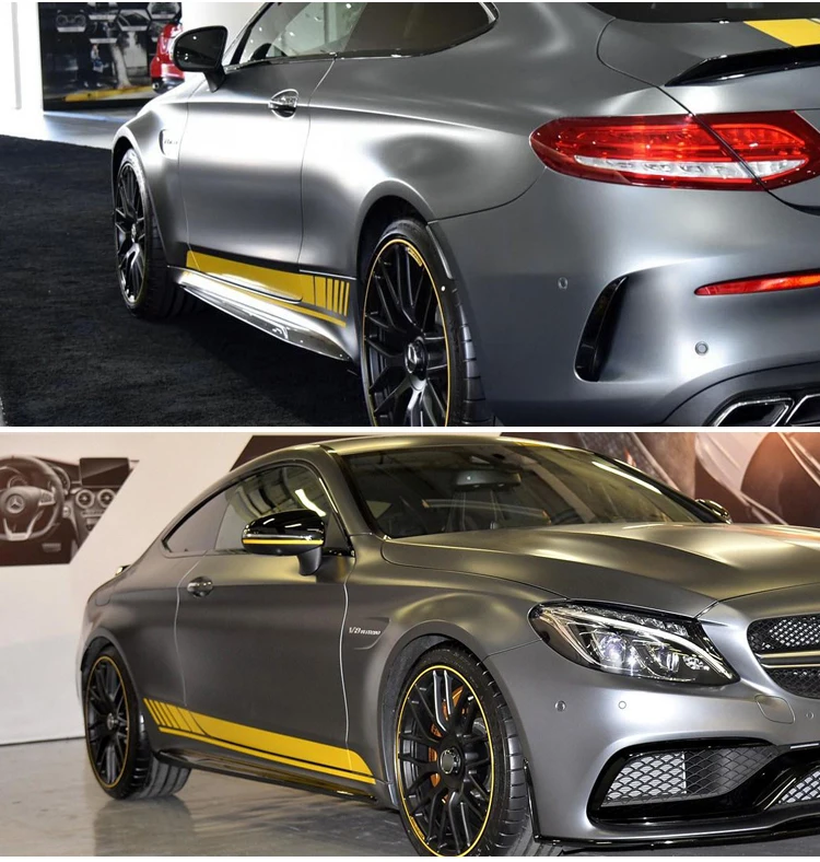 2 шт. юбка подоконник для Mercedes Benz AMG Edition 1 C63 Coupe W205 Vinly наклейка боковые полосы наклейки C200, C250 C300-6 цветов
