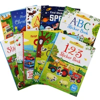 a4 size children cartoon sticker books kids english story book with stickers preschool learning for kindergarten gift