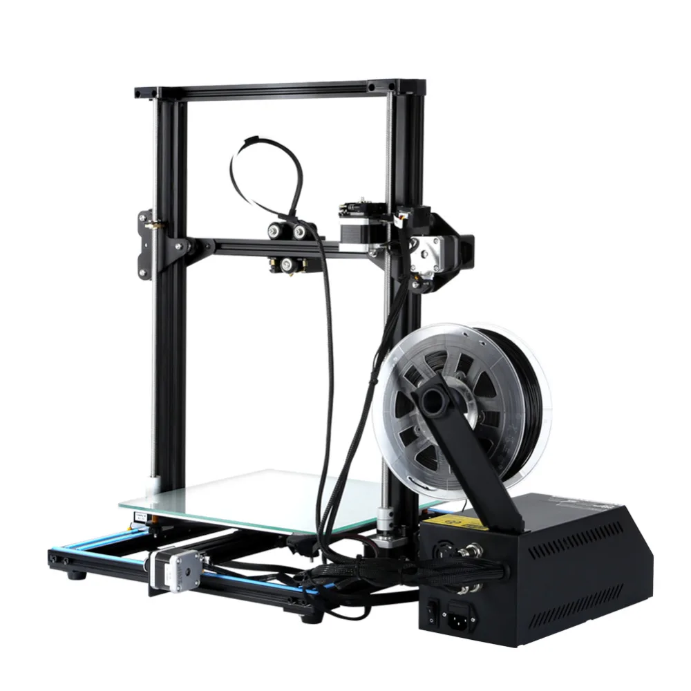 CR-10 3d принтер, набор, большой размер принтера 300*300*400 мм, дешевый 3D принтер с 200 г нитью+ горячая кровать+ 8 г sd-карта в подарок Creality 3D
