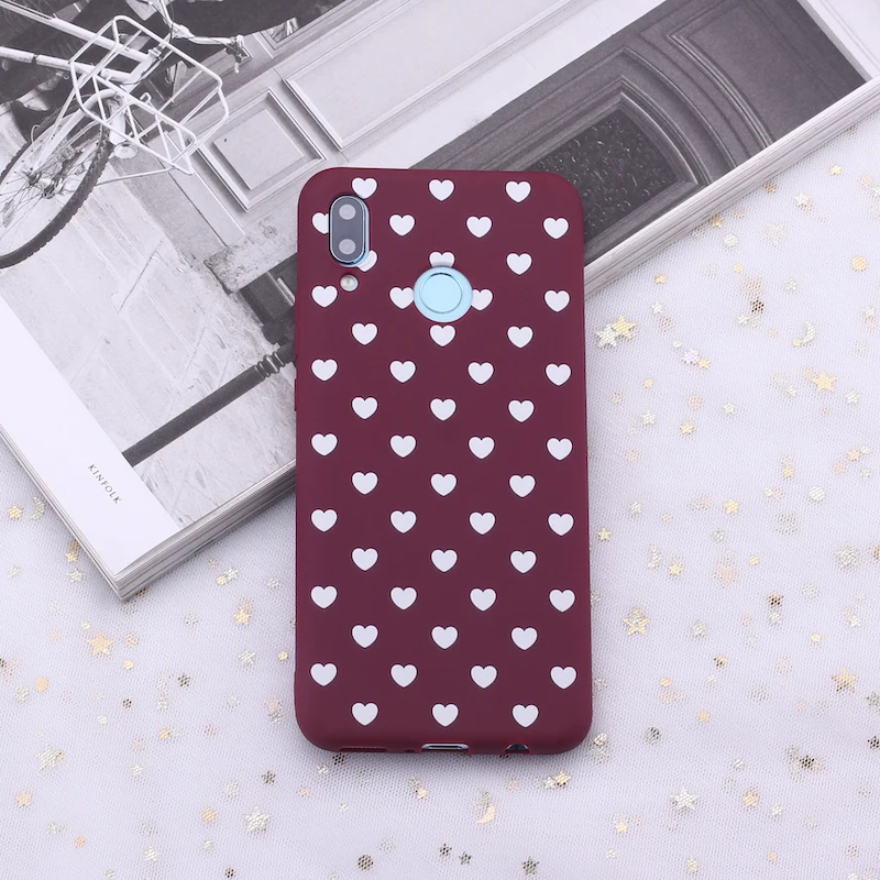 Силиконовый чехол для телефона samsung S8 S9 S10 S10e Plus Note 8 9 10 A7 A8 с узором в горошек, в полоску, в виде сердца, бордового цвета, капа, Fundas Coque