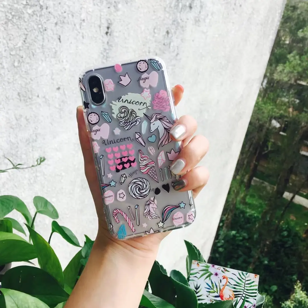 Новый прозрачный мягкий силиконовый чехол с милыми цветами для iphone 8 7 plus iPhone X