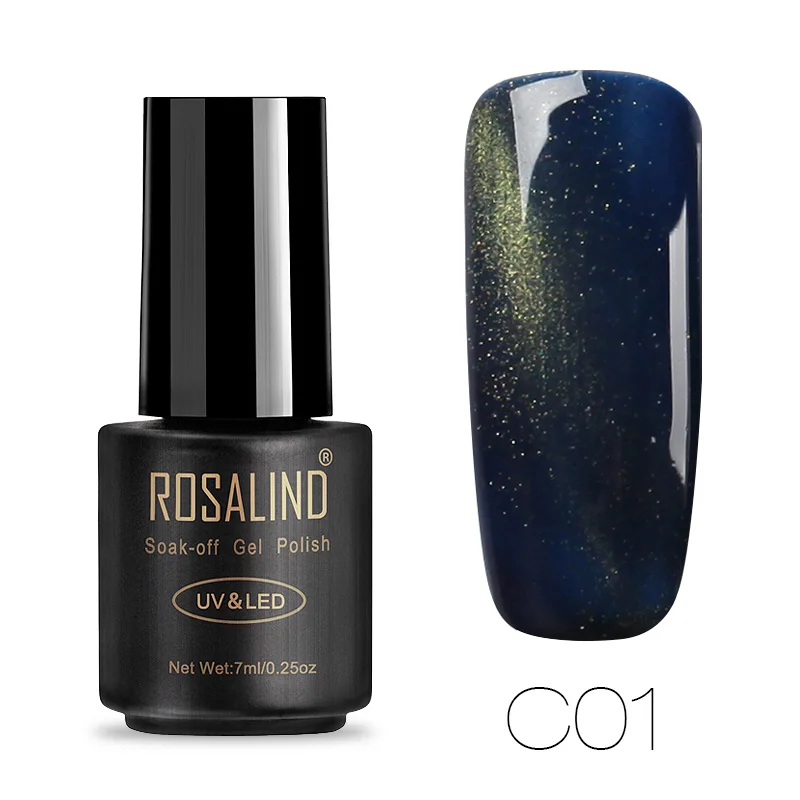 C01 ROSALIND кошачий глаз Гель-лак для ногтей 7 мл 3D магический Гель-лак полуперманентный дизайн ногтей Маникюр УФ-цвет замачиваемый Гель-лак - Цвет: C01
