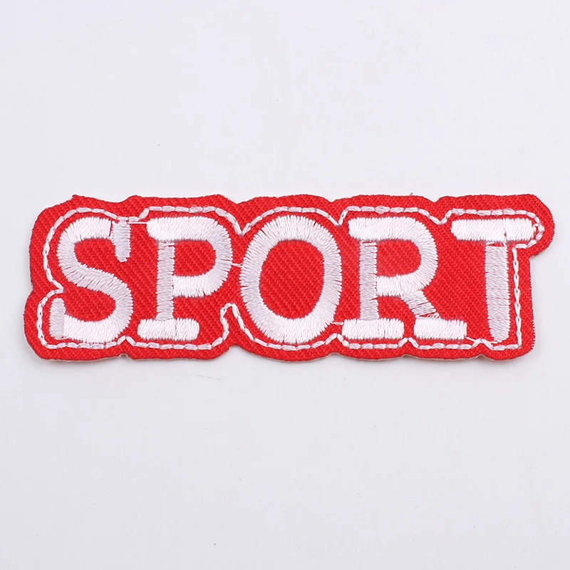 10pcs/lot Embroidered SPORT Patches Iron On Patch for Man Boy Clothes Sew On Fabric Stickers Jeans Coats Badge Diy Appliques images - 6