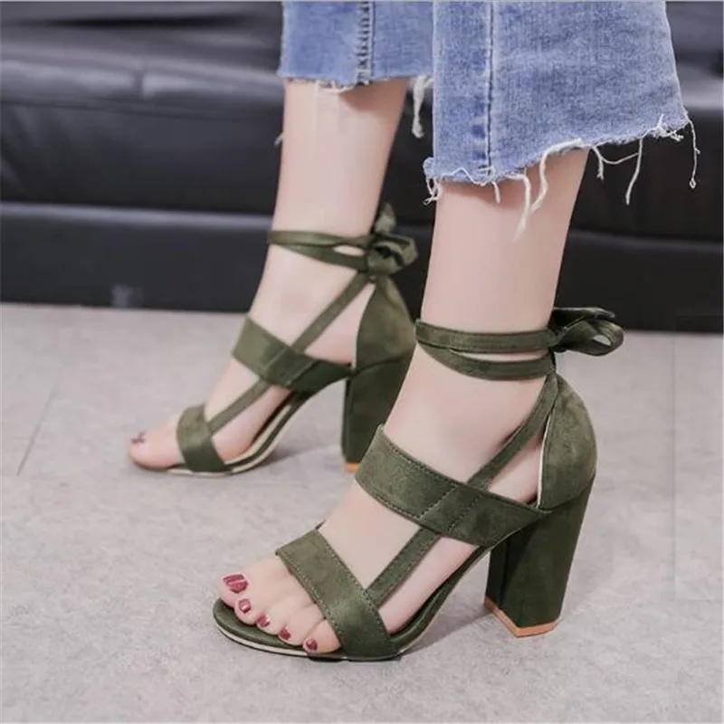 Туфли-лодочки женские на толстом каблуке 10 см брендовые босоножки-гладиаторы с