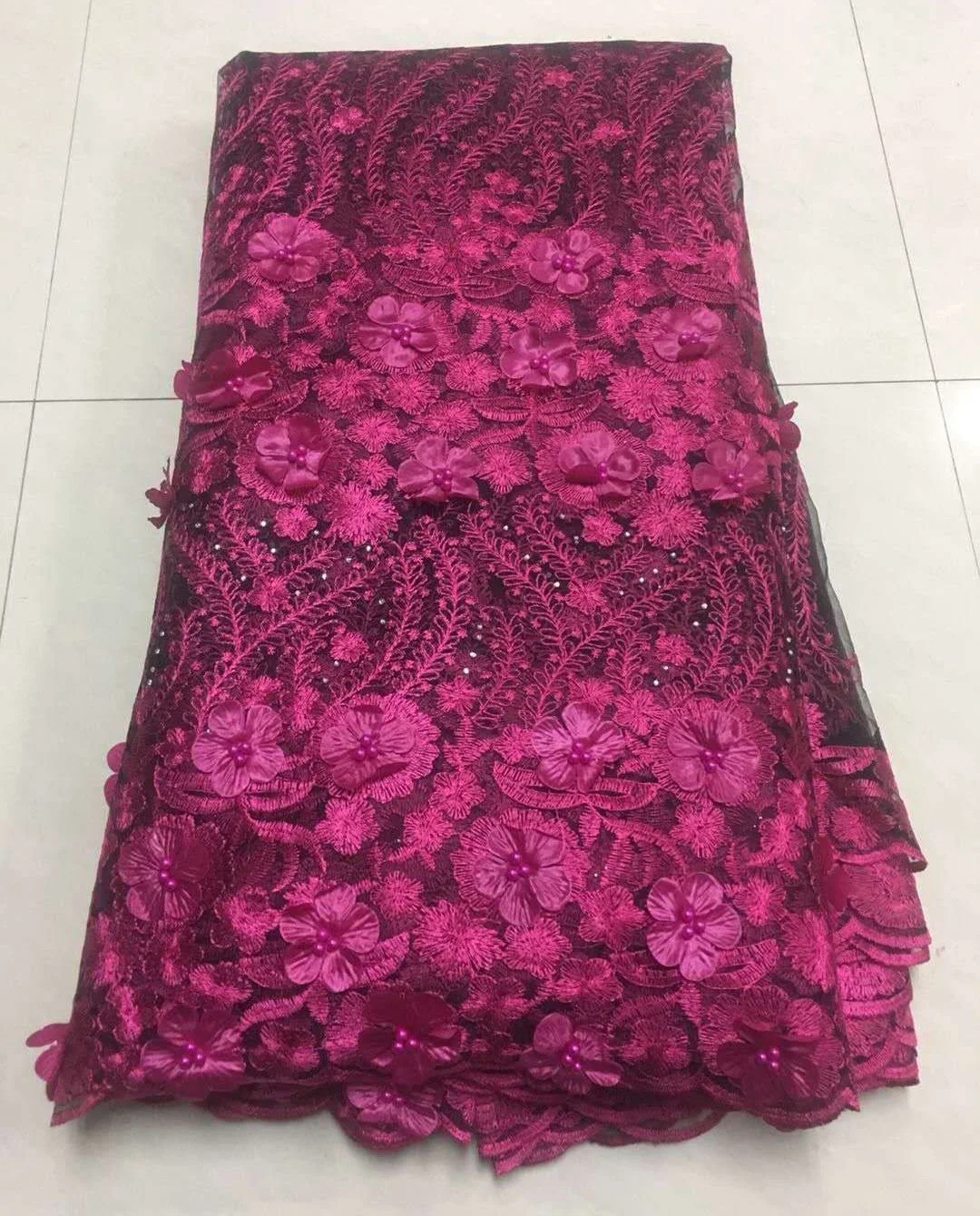 Африканская кружевная ткань 2018 красная молочная шелковистая Высокое качество