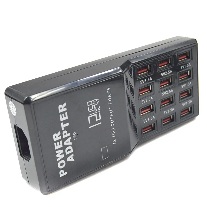 Новый адаптер питания EU/us вилки 5 В 12A Максимальная выходная 3.5A 12 портов USB разъем
