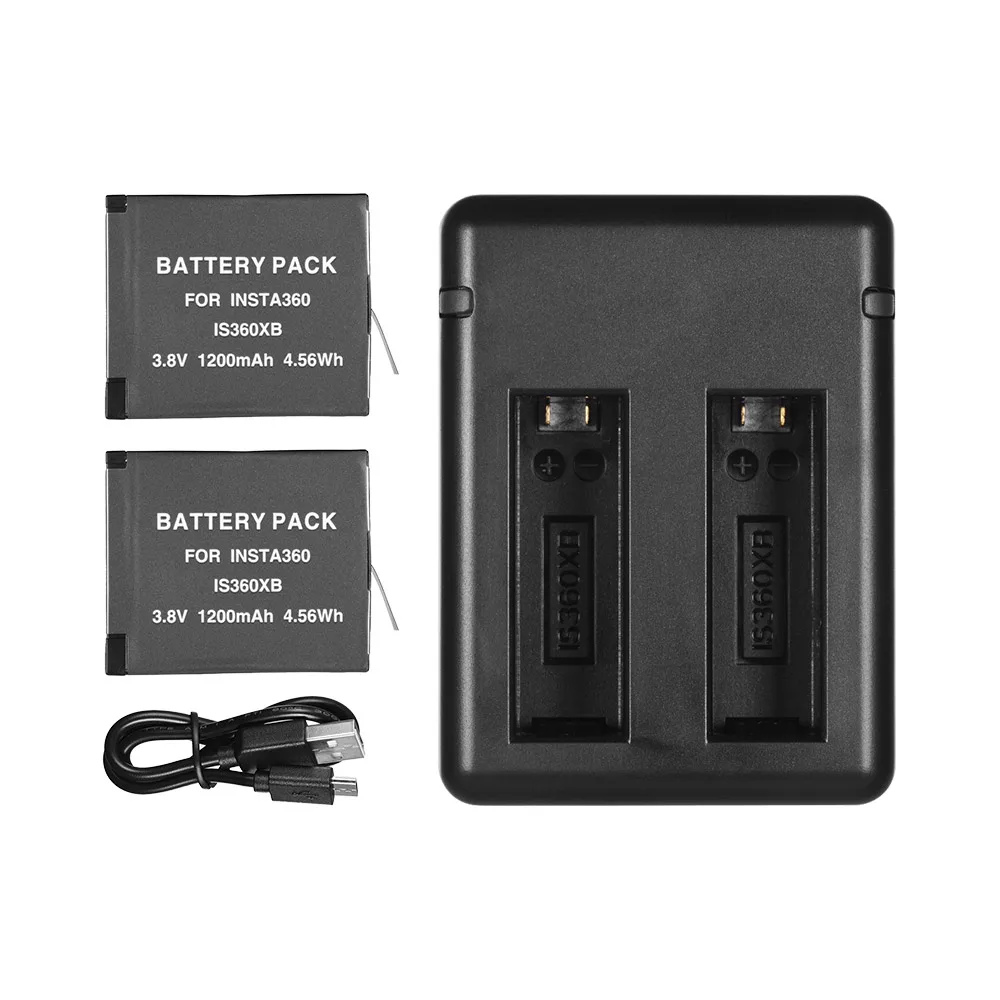 Пластиковый + литиевый набор для зарядки аккумуляторов с 2 батареями Insta360 one X USB