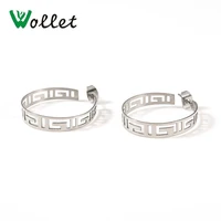 wollet jewelry 316l stainless steel hoop earring for women metallic silver color