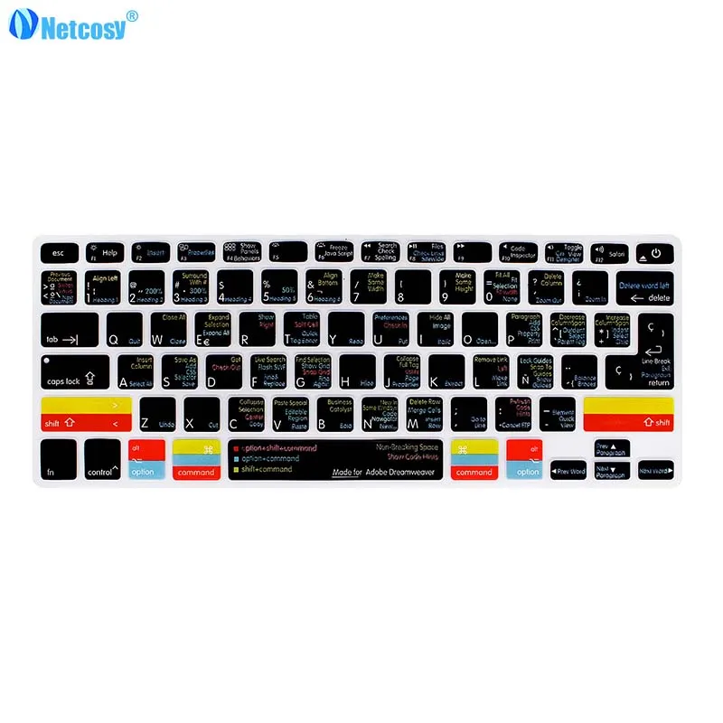 Dreamweaver Netcosy испанская клавиатура для Macbook Pro A1278 Air 13 Ableton Final Cut Pro X фотошоп резиновая крышка - Цвет: Dreamweaver