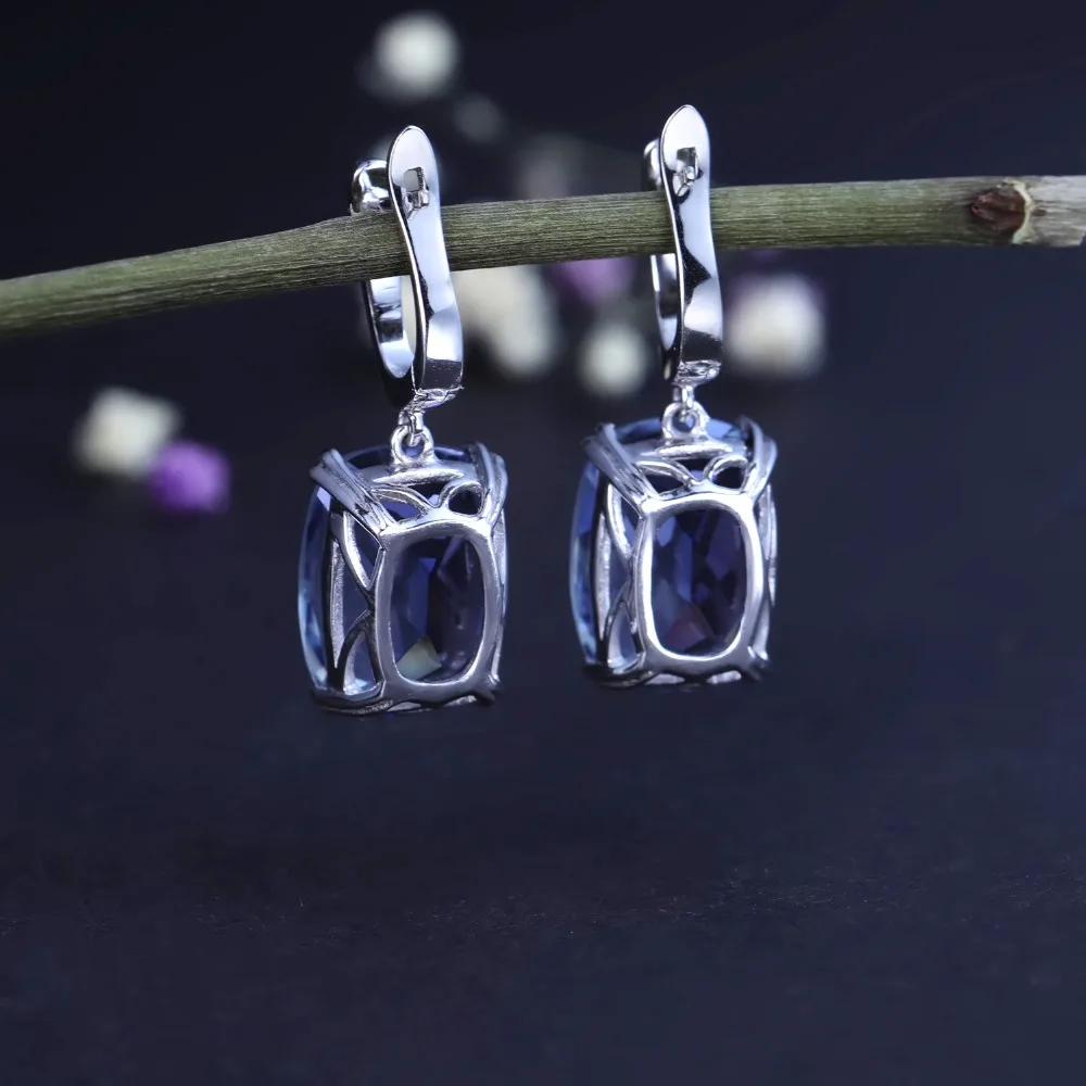 GEM'S балетные роскошные натуральные иолитовые синие мистические кварц для женщин элегантные серьги 925 Висячие серьги из серебра 925 пробы ювелирные изделия