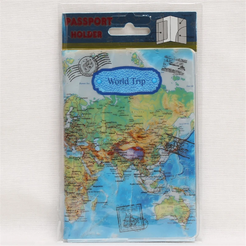 

1pc New World Trip Map Travel Passport Covers for Men PVC Leather ID Card Bag Passport holder Passport 14*10cm card holder