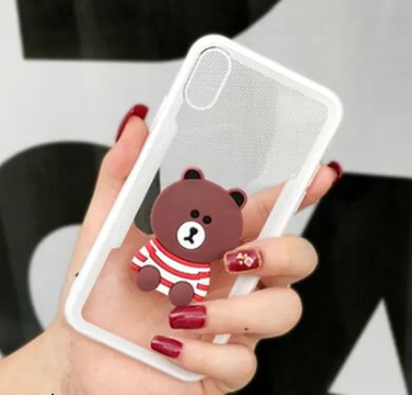 Милый мультяшный медведь чехол для телефона iPhone X XS XR Max акриловая задняя крышка 6