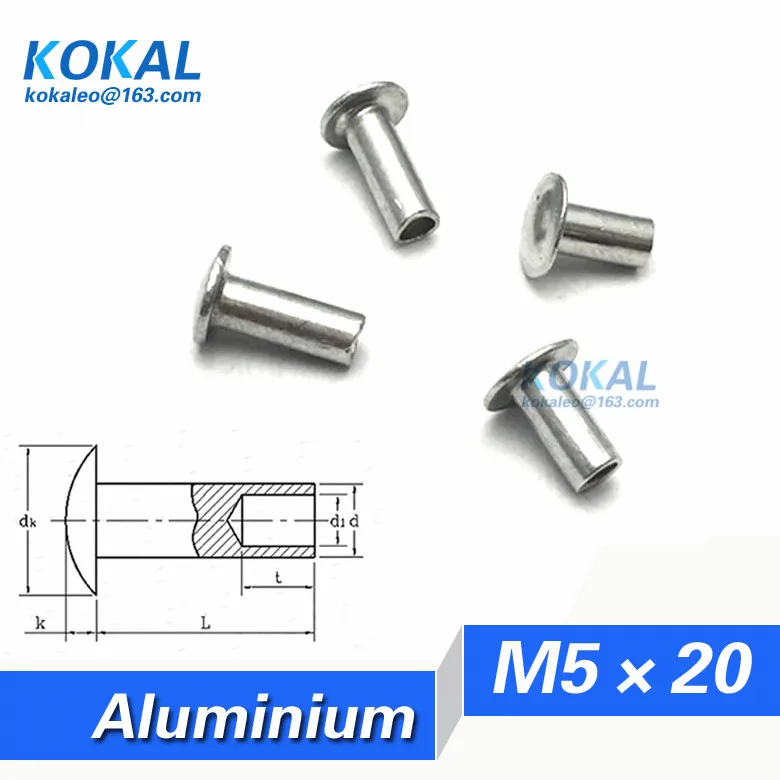 50 шт. овальные заклепки M5 * 20 мм аксессуары для мебели алюминий сталь |