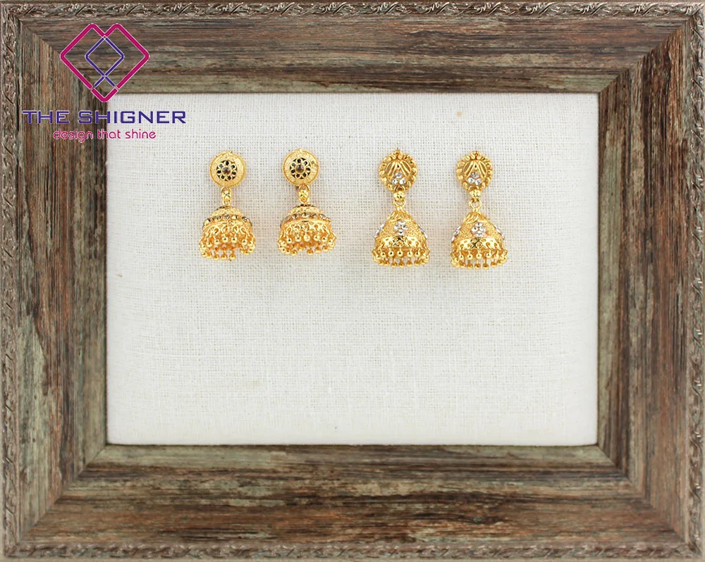 В shigner под старину этнические индийские Золотой клетка jhumka jhumki серьги индия