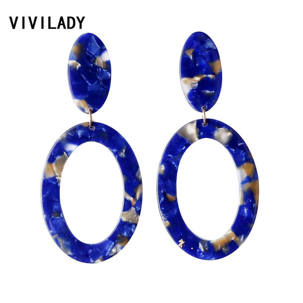 Vivilady бохо-шик акриловые овальные длинные висячие серьги для женщин