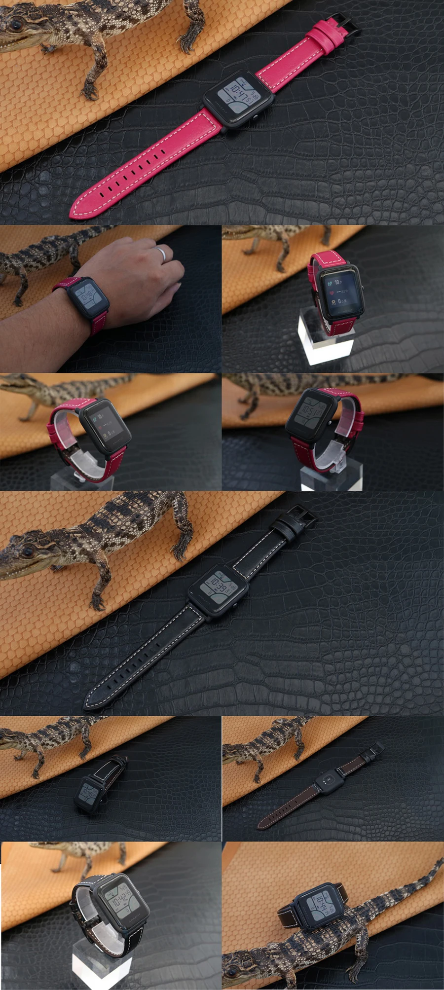 20 мм кожаный ремешок для Xiaomi Huami Amazfit Bip BIT Смарт-часы браслет для Xiaomi Amazfit ремешок из натуральной кожи ремень