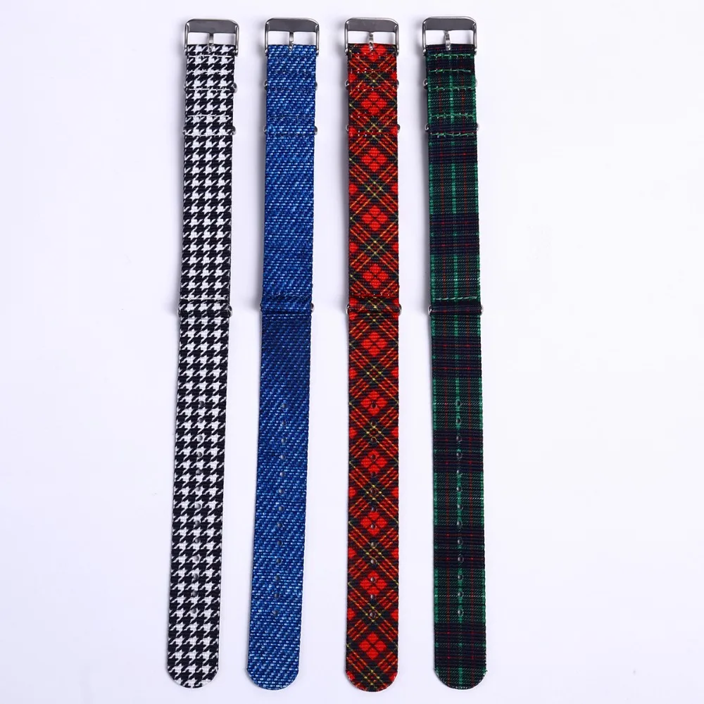 

EACHE Special Design NATO 20mm Nylon watch straps with Plaid pattern Women Mens Watch band Watch accessories Wholesales