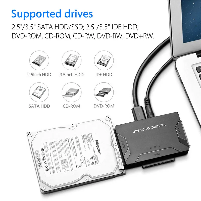 Универсальный переходник для жестких дисков USB3.0 в SATA / IDE внешние три диска 1 диск 3