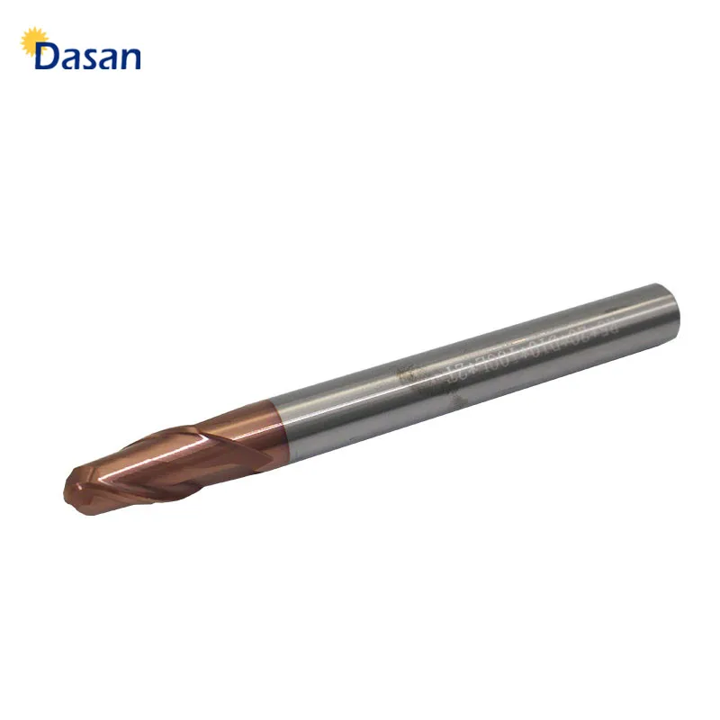 Карбид концевая мельница мяч 10mm1pcs HRC60 2F R5 * 75L 100L шарик Нос Фрезерный