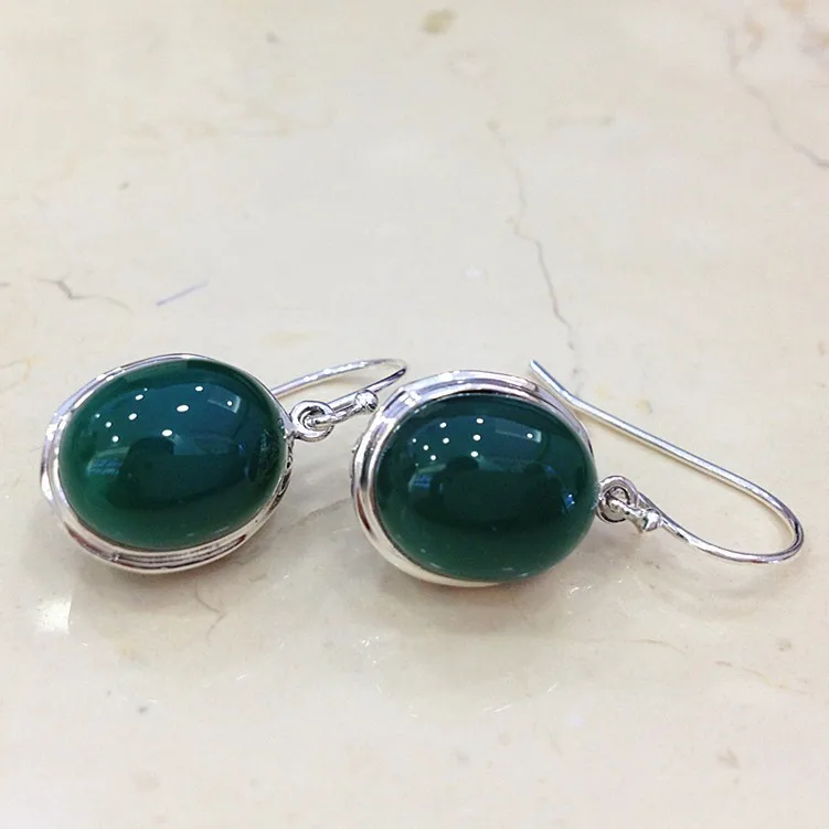 

KJJEAXCMY Fine Jewelry 925 Sterling Silver Inlaid with Agate Earring Crnaments