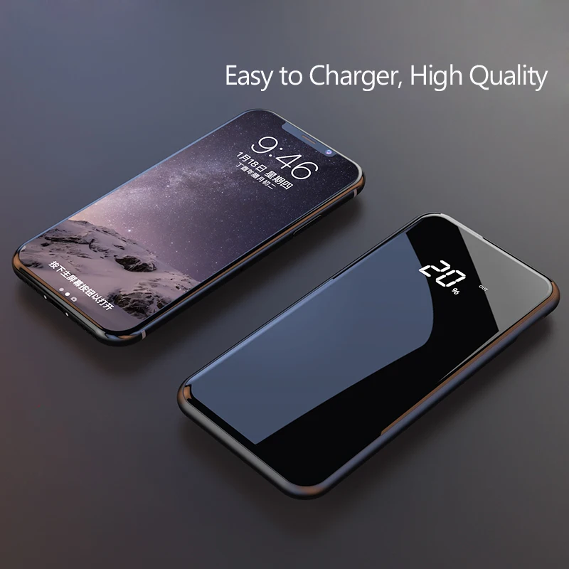 Qi Беспроводное зарядное устройство с двумя портами USB Power Bank для iPhone 8/X Samsung S8 5V/2.1A